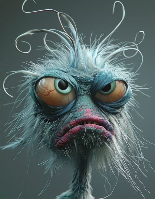 Rainbow striped monster